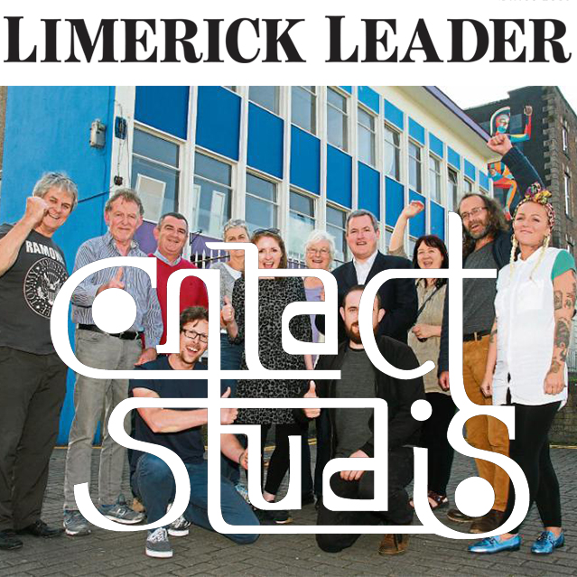 Limerick Leader newspaper article about Contact Studios finding a new temporary home at Bank Place.